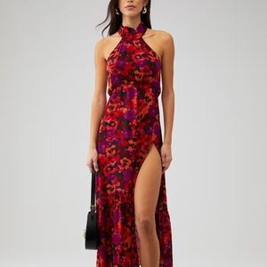 SAYLOR Vibrant Floral Maxi Dress - Red and Purple
